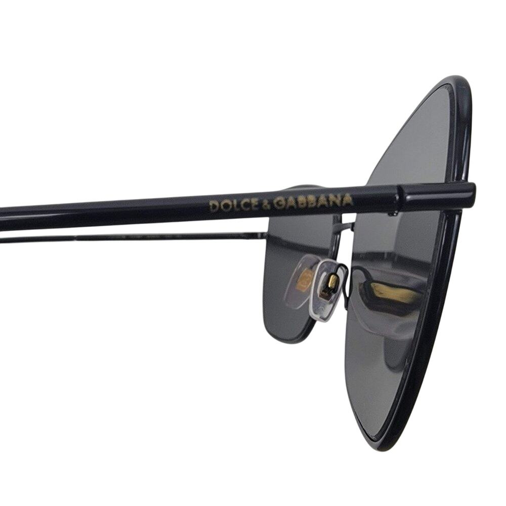 NEW Dolce & Gabbana Semi Cat Eye Sunglasses Black Mirrored Size 66,12 - Picture 7 of 9